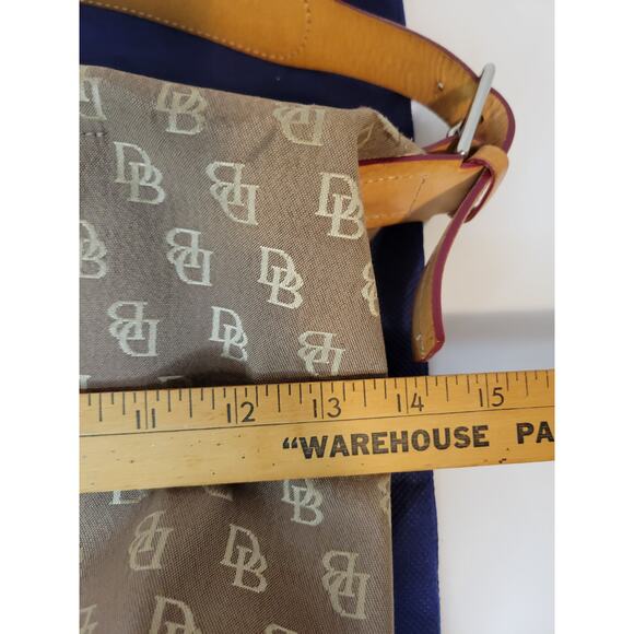 Authentic Dooney & Bourke Brown Canvas Leather Handbag with Dust Bag - Picture 9 of 10